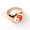 Alloy Rings, with Enamel Rings, Tai Ji, Orange, 2~13.5mm, Inner Diameter: 18mm