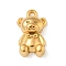 Ion Plating(IP) 304 Stainless Steel Pendants, Bear Charms, Real 18K Gold Plated, 22x13.5x6.5mm, Hole: 2mm