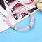 Natural Rose Quartz Beads Stretch Bracelets, with Brass Beads, Inner Diameter: 2~2-1/8 inch(51mm~53mm), Beads: 8mm in Diameter, Brass Finding: 7.5x3mm, Rectangular: 35x10.5x5.5~6mm