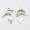 Alloy Pendants, Lead Free and Cadmium Free, Dolphin, Antique Silver, 24x21x4mm, Hole: 3mm