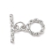 Brass Toggle Clasp, Cable Chain Ring, Rack Plating, Long-Lasting Plated, Lead Free & Cadmium Free, Platinum, Ring: 11.5x8.5x2mm, Hole: 1.2mm, Bar: 4.5x14.5x2mm, Hole: 1.2mm