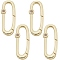 4Pcs Rack Plated Brass Micro Pave Clear Cubic Zirconia Clasps, Long-Lasting Plated, Lead Free & Cadmium Free, Oval, Real 18K Gold Plated, 26x10.5x3mm