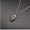 Alloy Ruby Rhinestone Pendant 667 Stainless Steel Chain Necklaces, Stainless Steel Color, Skull, 23.62~27.56 inch(60~70cm)