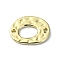 Rack Plating Alloy Links, Textured Hollow Oval Connector Charms, Golden, 14x18x1.5mm, Hole: 1.5mm