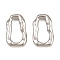 Brass Link Rings, Textured Oval Ring Shape, Rack Plating, Long-Lasting Plated, Lead Free & Cadmium Free, Platinum, 16x10x3mm, inner size: 12x3.5mm