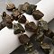 Raw Rough Natural Pyrite Beads Strands, Nuggets, with Seed Beads, 11.5~14.5x9~16x7~15.5mm, Hole: 1.2~1.4mm, about 16~17pcs/strand, 7.87''~8.27''(20~21cm)