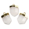 Natural Quartz Crystal Pointed Pendants, Rock Crystal Faceted Bullet Charms with Rack Plating Golden Plated Brass Findings, 24.5~25x16~16.5x7~7.5mm, Hole: 2.3mm