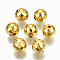 CCB Plastic Beads, Faceted, Round, Golden, 8mm, Hole: 1.6mm, about 1750pcs/500g