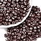 Baking Paint Pearlized Glass Seed Beads, Round Hole, Cylinder, Coconut Brown, 4x5.5mm, Hole: 1.8mm, about 2500pcs/pound