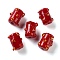 Handmade Lampwork Beads, Bumpy Column, Dark Red, 15~16x12~13x12~13mm, Hole: 1.6~1.8mm