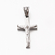 Thème de pâques hommes 201 pendentifs croix crucifix en acier inoxydable STAS-F010-21-2