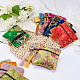 Nbeads 14Pcs 14 Colors Chinese Brocade Tassel Zipper Jewelry Bag Gift Pouch ABAG-NB0001-21-2