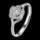 Adjustable 925 Sterling Silver Cubic Zirconia Finger Rings RJEW-BB20770-6-7