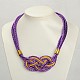Trendige geflochtene Lederimitat Matinee Halsketten für Frauen NJEW-PJN868-2-5