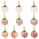OLYCRAFT 10pcs Peach Charms Natural Agate Peach Pendants Enamel Fruit Pendants 14x10mm Pink Green Charm for Necklace Bracelet Earrings Jewelry Making DIY Crafts G-PH0001-86-1