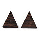 天然ウェンジウッドペンダント  染色されていない  三角形のチャーム  ココナッツブラウン  17x15x3.5mm  穴：1.4mm WOOD-T023-30-2