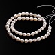 Fili di perle ovali di perle d'acqua dolce naturali coltivate PEAR-E002-24-2