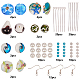 SUNNYCLUE 1 Box DIY 6 Pairs Murano Glass Earrings Millefiori Flower Lampwork Beads Dangle Drop Earrings for Jewellery Making Kit Applies Beginners Girls Women Adults DIY-SC0005-93-2