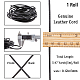 牛革レザーコード  革のアクセサリーコード  ジュエリーDIY製コード  フラット  ブラック  3x2mm  約5.47ヤード（5m）/バンドル WL-WH0008-05F-2