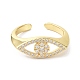 Сглаз реальные 18k покрытием манжеты кольца для женщин подарок ZIRC-C021-03G-04-1