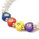 Round Glass Pearl Beads Stretch Bracelet for Teen Girl Women BJEW-JB07075-3