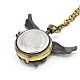 Alliage pendentif animal montre de poche de collier WACH-F003-M3-4