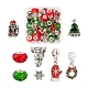 36pcs 8 juegos de perlas de vidrio de aleación de estilo europeo con temática navideña de estilo DIY-LS0003-11-1