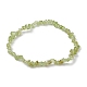 Braccialetti elasticizzati con perline di giada verde oliva naturale da donna BJEW-JB10046-02-1