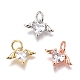Brass Micro Pave Clear Cubic Zirconia Charms ZIRC-O035-26-1
