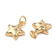 Rack Plating Brass Micro Pave Clear Cubic Zirconia Charms KK-I706-17G-2