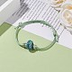 Natural Ocean White Jade(Dyed) Rondelle Beaded Cord Bracelet BJEW-JB08057-03-2