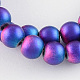Frosted Baking Painted Glass Bead Strands DGLA-R039-10mm-05-1