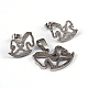 Cheval de bête texturé 304 ensembles de bijoux pendentifs et boucles d'oreilles en acier inoxydable SJEW-F130-08P-1