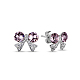 TINYSAND Sterling Silver Austrian Crystal Bowknot Stud Earrings TS-E349-S-2