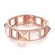 Real Rose Gold Plated Tin Alloy Cat Eye Stretch Bracelets BJEW-BB04035-1