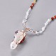 Colliers avec pendentif en perles de cristal de quartz naturel NJEW-K116-A08-3