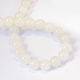 Jade blanco natural de hebras de perlas reronda X-G-E334-10mm-13-3