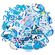 Hobbiesay 98 Uds pegatinas de animales del océano tiburón tortuga medusa pulpo ballena estrella de mar pegatina vinilo impermeable multicolor dibujos animados calcomanías para botellas de agua teléfono portátil decoración de monopatín DIY-HY0001-21-1