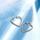 SHEGRACE 925 Sterling Silver Heart Hoop Earrings JE625B-3