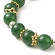 Bracelet extensible perlé de pierres précieuses naturelles avec breloques lapin en verre pour femme BJEW-JB09093-7