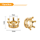 BENECREAT 10Pcs Real 24K Gold Plated Brass Cubic Zirconia Crown Pendant 3D Crown Beads for DIY Bracelets Necklace Making Large Hole : 7mm KK-BC0007-13-2