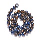 Chapelets de perles de pierre clinquant d'or synthétique G-G026-R-8mm-1-2