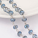 Faceted Rondelle Handmade Electroplate Glass Beads Chains AJEW-JB00130-03-1