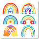 GORGECRAFT 30x30cm Rainbow Stencil 6 Styles Rainbow Cloud Template Raindrops Sun Star Pattern Reusable Plastic Stencil for Painting on Wood Wall Furniture Tile Canvas Fabrics Scrapbook DIY Art Crafts DIY-WH0244-283-1