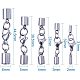 PandaHall Elite 20 Pcs 5 Sizes 304 Stainless Steel Lobster Claw Clasps with Cord End Caps for Bracelet Jewelry Making STAS-PH0016-05-2