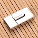 Mixed Smooth & Matte 304 Stainless Steel Rectangle Magnetic Clasps STAS-I045-04-2