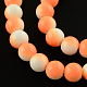 Chapelets de perles en verre peint au four bicolores X-DGLA-R050-8mm-23-1