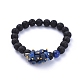 Natural Lava Rock Round Beads Stretch Bracelets BJEW-JB05118-2
