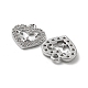 Brass Micro Pave Clear Cubic Zirconia Charms KK-H460-49P-2