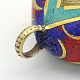 Handmade Tibetan Style Flat Round Pendants TIBEP-M033-05-3